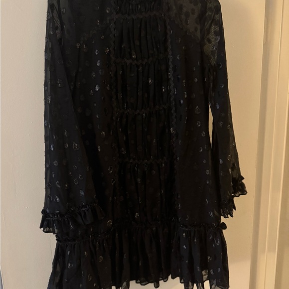 Max Studio Black Sheer Long Sleeve Dress - Picture 6 of 7